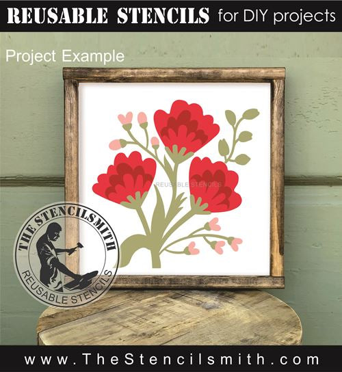 9578 Flowers stencil - The Stencilsmith