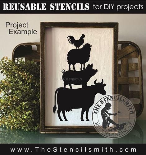 9589 farm animal stack stencil - The Stencilsmith
