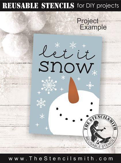 9590 Let It Snow snowman stencil - The Stencilsmith