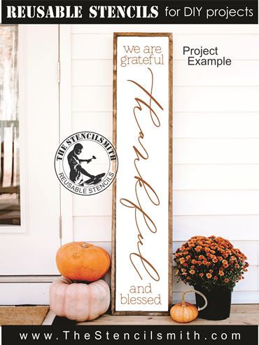 9594 We are Grateful Thankful stencil - The Stencilsmith