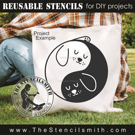 9602 Dog Yin Yang Stencil - The Stencilsmith