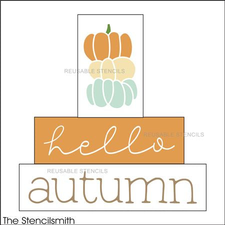 9632 hello autumn pumpkin stack - BLOCK set stencils - The Stencilsmith