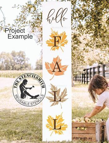 9637 hello fall leaves stencil - The Stencilsmith