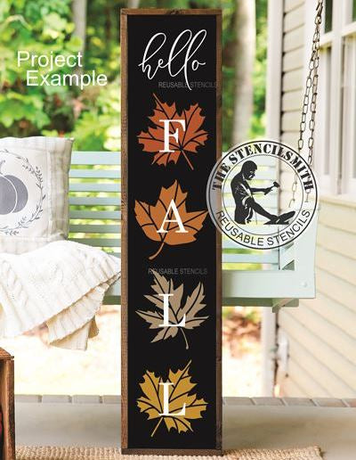 9637 hello fall leaves stencil - The Stencilsmith