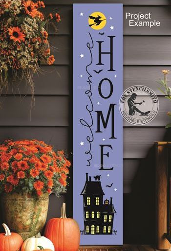 9638 welcome home haunted house stencil - The Stencilsmith