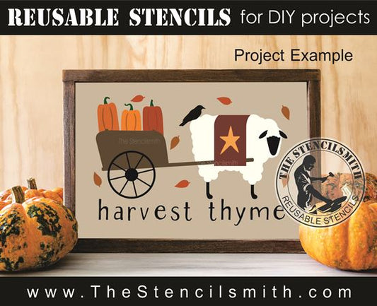 9641 harvest thyme sheep stencil - The Stencilsmith