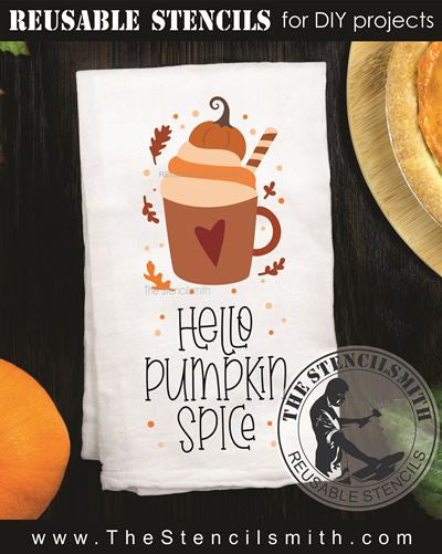 9644 hello pumpkin spice stencil - The Stencilsmith