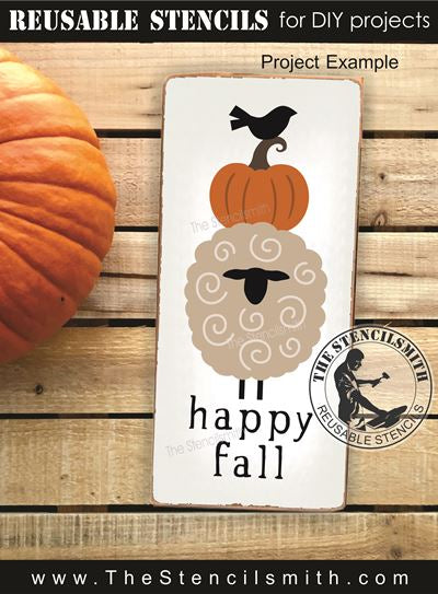 9648 happy fall sheep stencil - The Stencilsmith