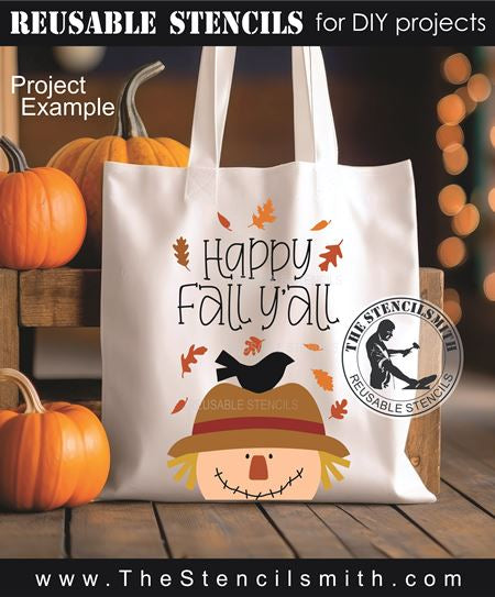 9662 happy fall y'all scarecrow stencil - The Stencilsmith