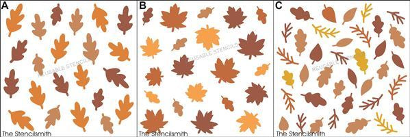 9664 Fall Leaves Pattern Stencils - The Stencilsmith
