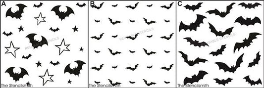 9666 Bats Pattern Stencils - The Stencilsmith