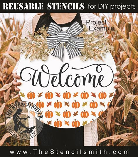 9677 Welcome pumpkins stencil - The Stencilsmith