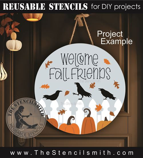 9679 Welcome Fall Friends Stencil - The Stencilsmith