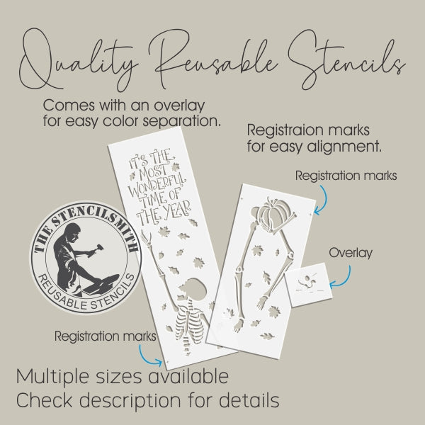 9680 It's The Most Wonderful Time Skeleton Stencil - The Stencilsmith