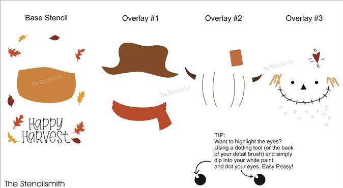 9684 Happy Harvest Pumpkin Scarecrow Stencil