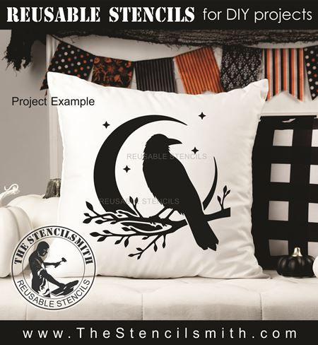 9685 Crow moon stencil - The Stencilsmith