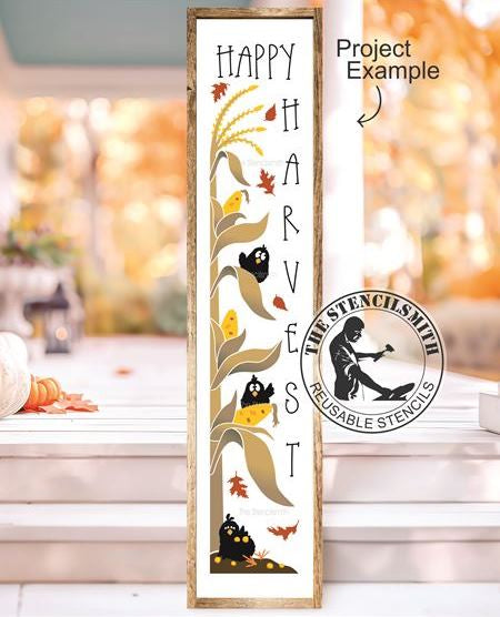 9696 Happy Harvest cornstalk stencil