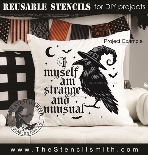 9698 I myself am strange and unusual crow stencil - The Stencilsmith