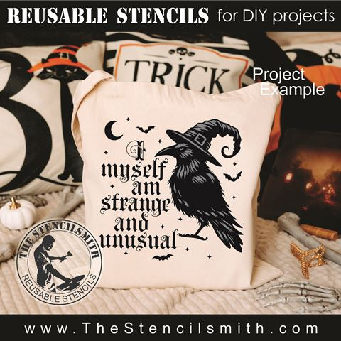 9698 I myself am strange and unusual crow stencil - The Stencilsmith