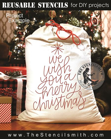 9719 We wish you a Merry Christmas stencil - The Stencilsmith