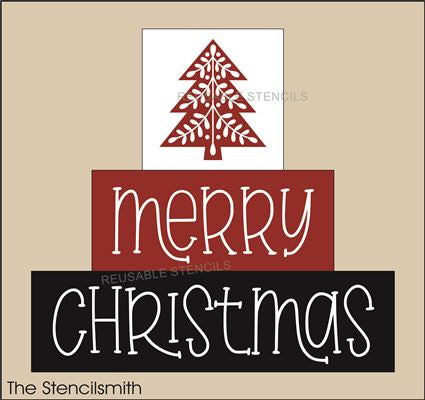 9722 merry christmas - BLOCK set stencils - The Stencilsmith