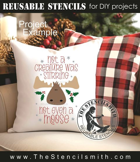 9723 Not a creature was stirring Moose stencil