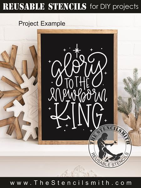 9726 Glory to the newborn King stencil - The Stencilsmith