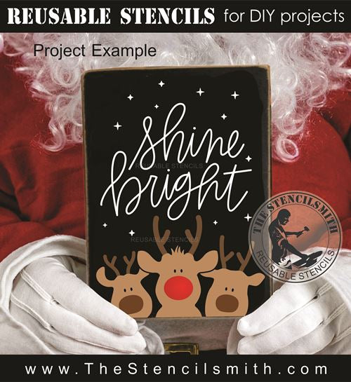9733 Shine Bright reindeer stencil - The Stencilsmith