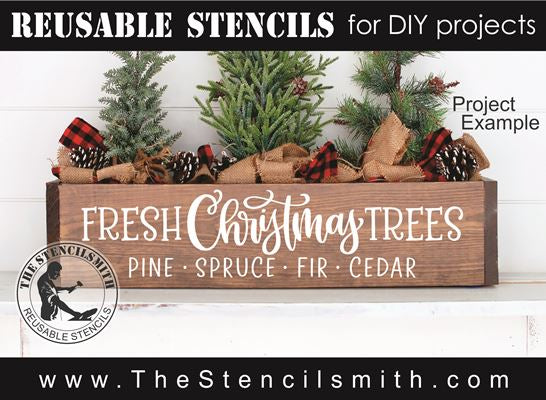 9742 Fresh Christmas Trees stencil - The Stencilsmith