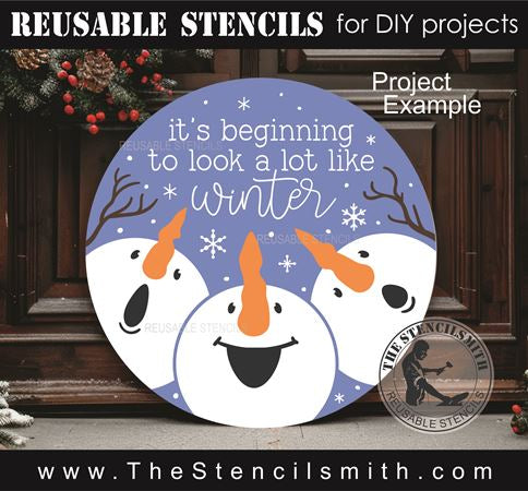 9743 It's beginning to look a lot like winter stencil - The Stencilsmith