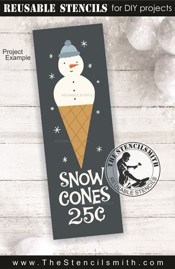9750 snow cones snowman stencil - The Stencilsmith