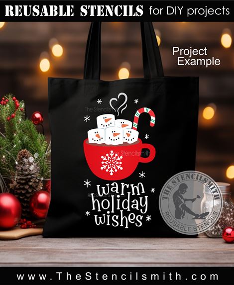 9751 warm holiday wishes stencil - The Stencilsmith