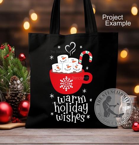 9751 Warm Holiday Wishes Stencil - The Stencilsmith
