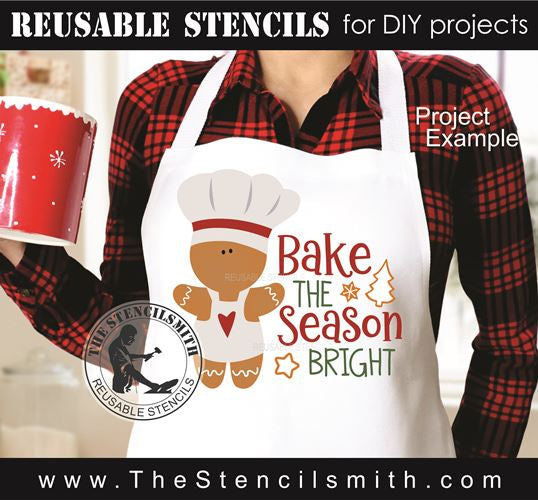 9757 Bake the Season gingerbread stencil - The Stencilsmith