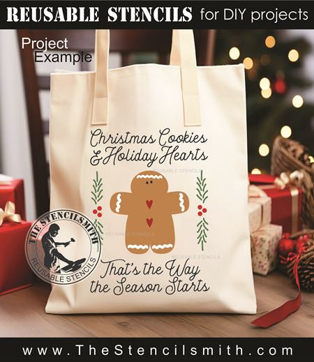 9762 Christmas Cookies & Holiday Hearts stencil - The Stencilsmith