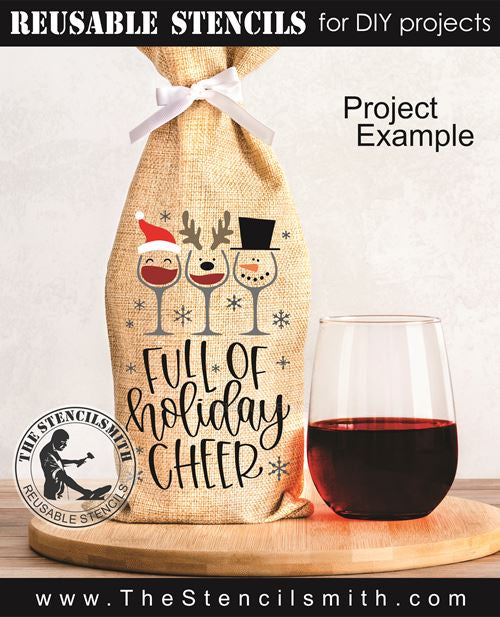 9768 Full of Holiday Cheer stencil - The Stencilsmith