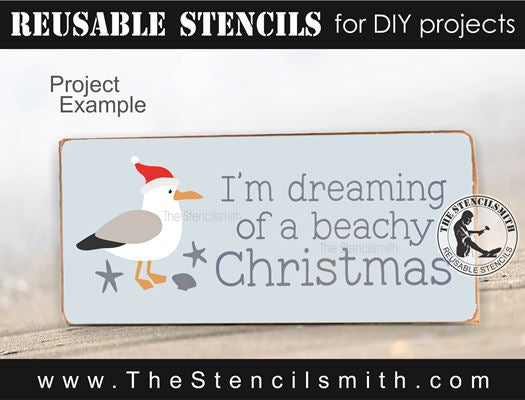 9773 I'm dreaming of a beachy christmas stencil - The Stencilsmith