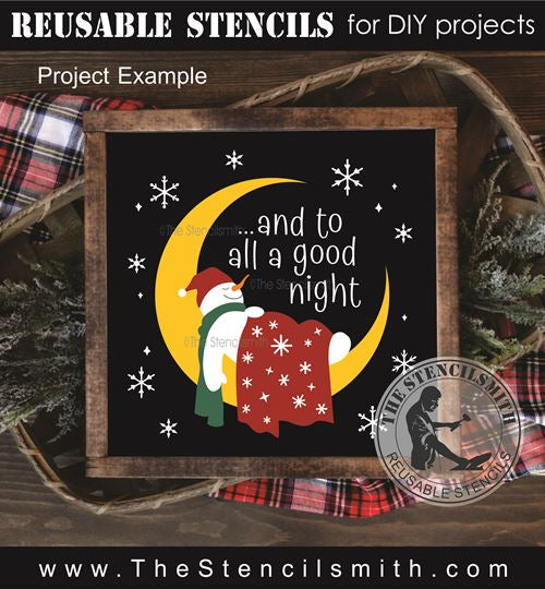 9799 and to all a good night moon stencil - The Stencilsmith