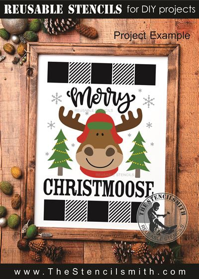 9802 Merry Christmoose stencil - The Stencilsmith