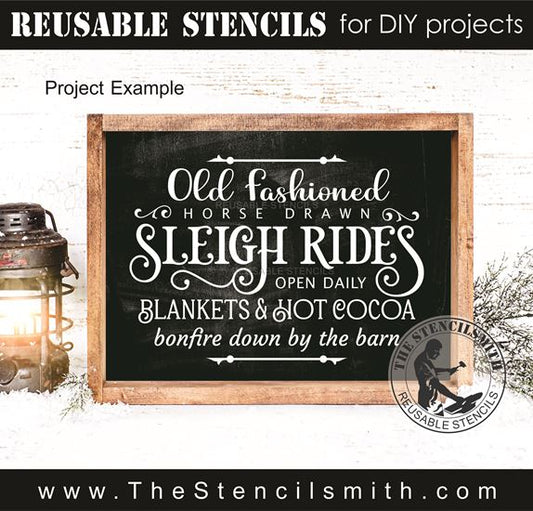 9803 Old fashioned Sleigh Rides stencil - The Stencilsmith
