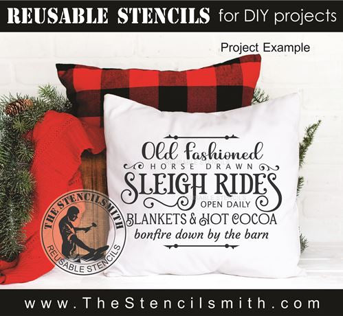 9803 Old fashioned Sleigh Rides stencil