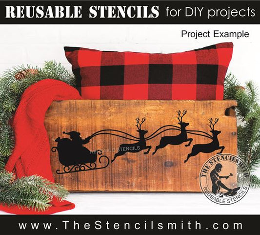 9804 Santa's Sleigh Stencil - The Stencilsmith