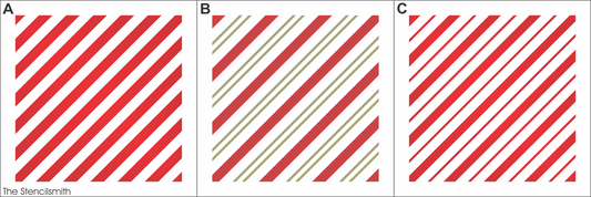 9807 Candy Cane Stripe Stencils - The Stencilsmith