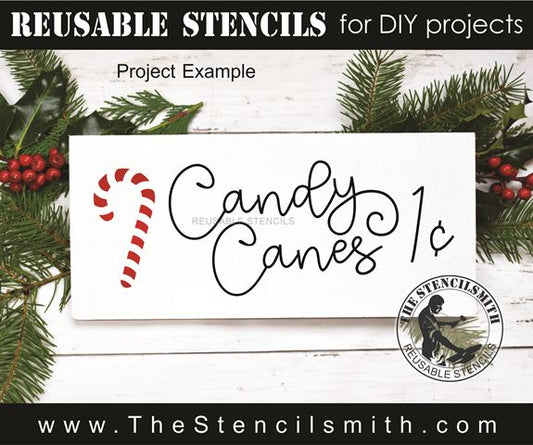 9818 Candy Canes 1c Stencil - The Stencilsmith