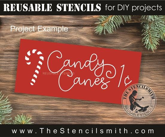 9818 Candy Canes 1c Stencil - The Stencilsmith