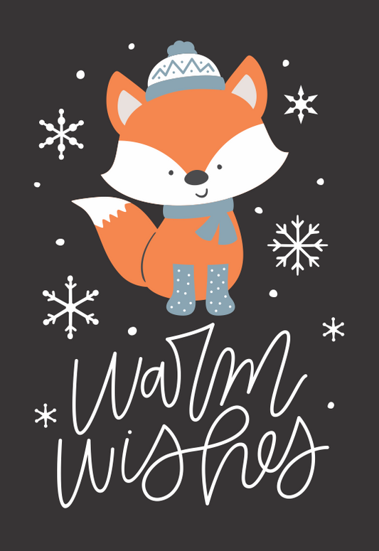 9828 Warm Wishes Fox Stencil - The Stencilsmith