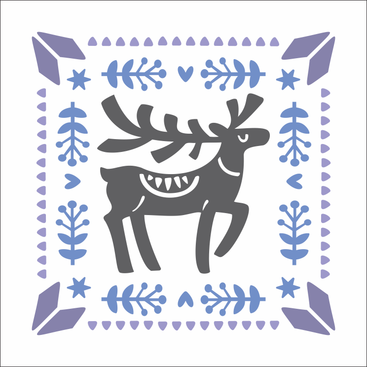 9830 Nordic Deer Decorative Stencil