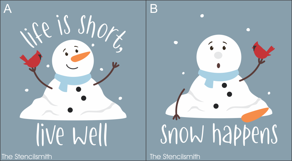 9831 Melting Snowman Stencils