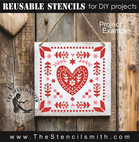9835 Nordic Heart Decorative Stencil - The Stencilsmith