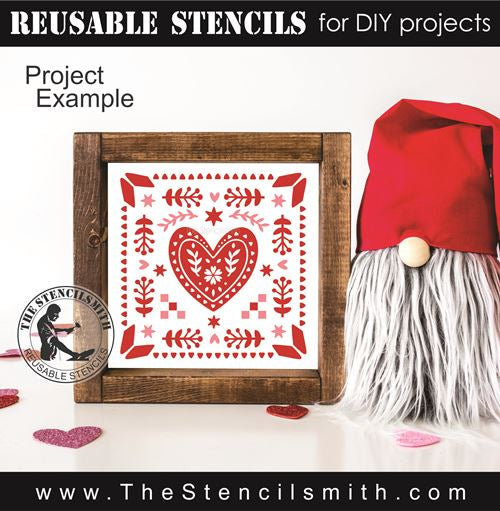 9835 Nordic Heart Decorative Stencil - The Stencilsmith